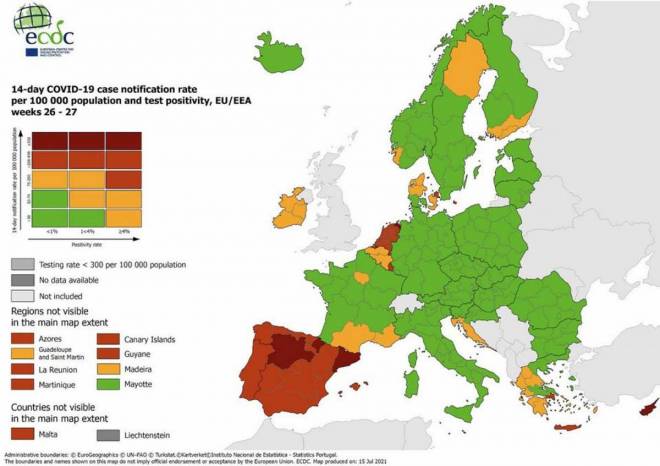 ECDC: «Μαύρα μαντάτα» για την Ελλάδα – Αττική και Κρήτη στα «κόκκινα»