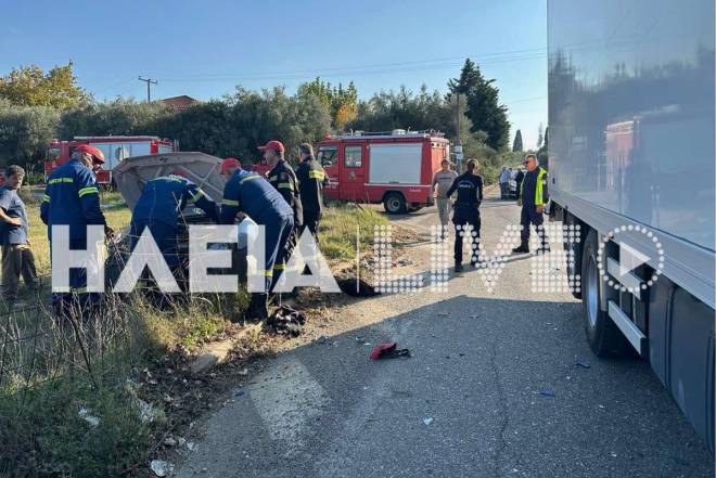 Ηλεία: Τρεις τραυματίες σε σύγκρουση φορτηγού με αυτοκίνητο - Αναμεσά τους ένα παιδάκι (ΦΩΤΟ)