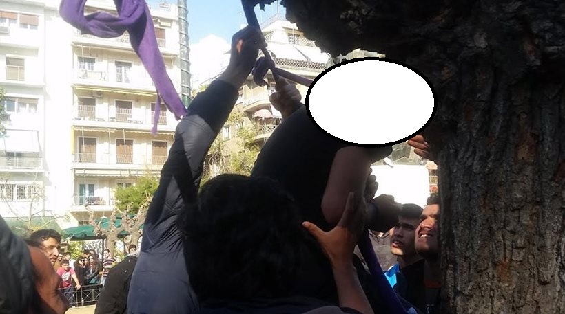 ΣΟΚ: Απόπειρα αυτοκτονίας από δύο μετανάστες στην πλατεία Βικτωρίας (ΠΡΟΣΟΧΗ - Σκληρές εικόνες)