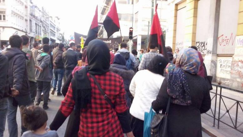 Πορεία προσφύγων στο κέντρο της Αθήνας