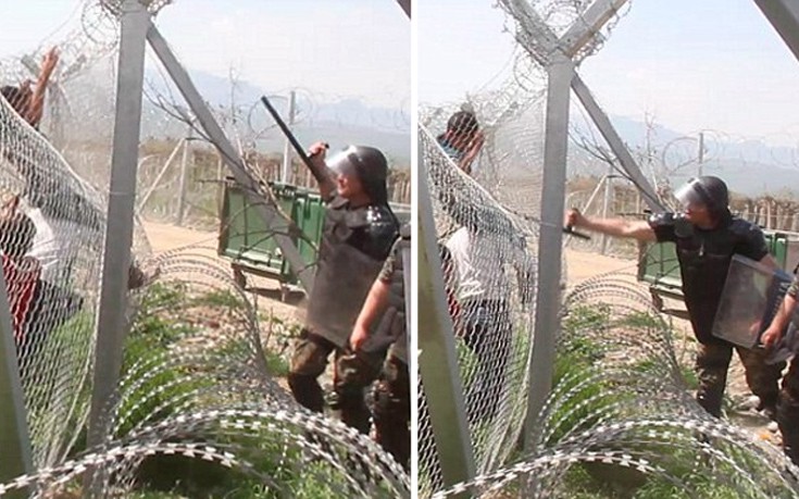 Ειδομένη: Σκοπιανός αστυνομικός χτυπάει με γκλομπ ανήλικο αγόρι ΒΙΝΤΕΟ