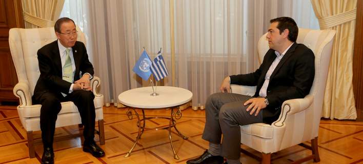 Μπαν Κι Μουν στον Τσίπρα: Μεγάλη πρόκληση αυτό που έκαναν οι Ελληνες για τους πρόσφυγες