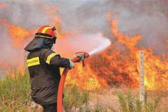 Μεγάλη φωτιά στο Μαρκόπουλο - Επιχειρούν 45 πυροσβέστες με 18 οχήματα
