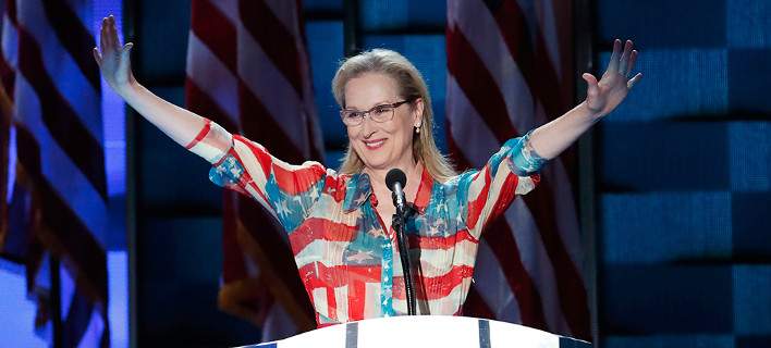 Η Μέριλ Στριπ ουρλιάζει για να ανεβάσει λίγο τα ποσοστά της Χίλαρι - BINTEO