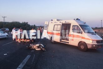 Πύργος: Ένας τραυματίας δικυκλιστής σε τροχαίο στην Κατακόλου