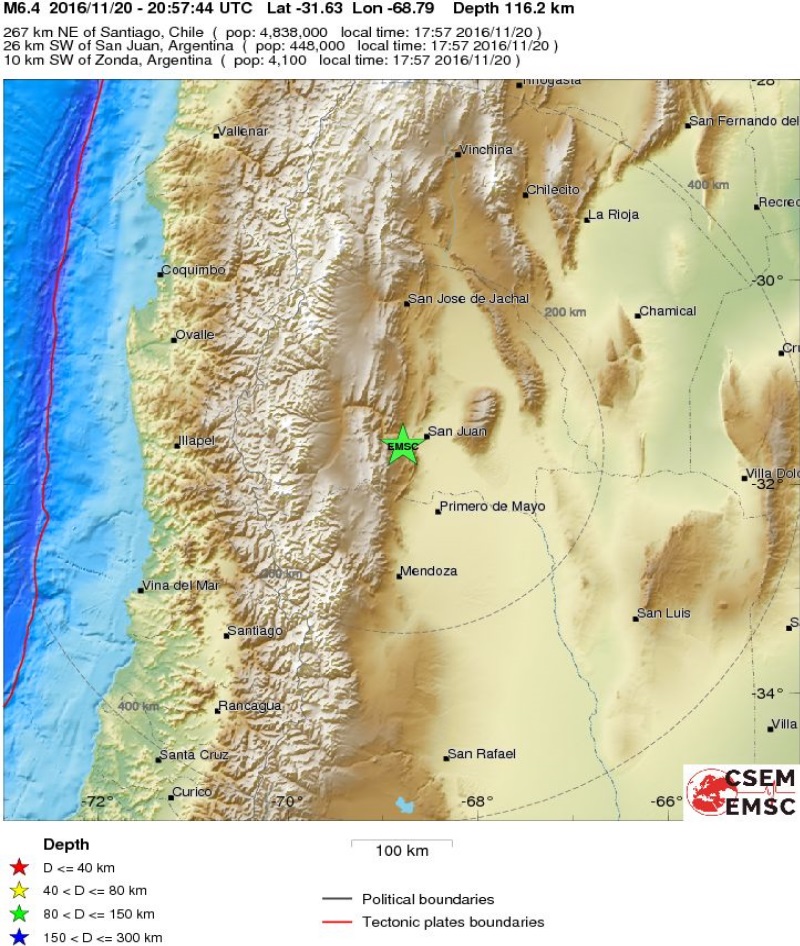 Αργεντινή: Ισχυρότατος σεισμός 6,4 Ρίχτερ