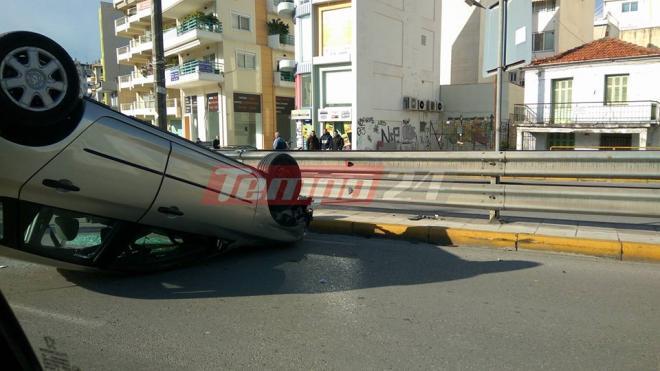 Πάτρα: Ανατροπή οχήματος στον κόμβο Κουρτέση - ΦΩΤΟΓΡΑΦΙΕΣ