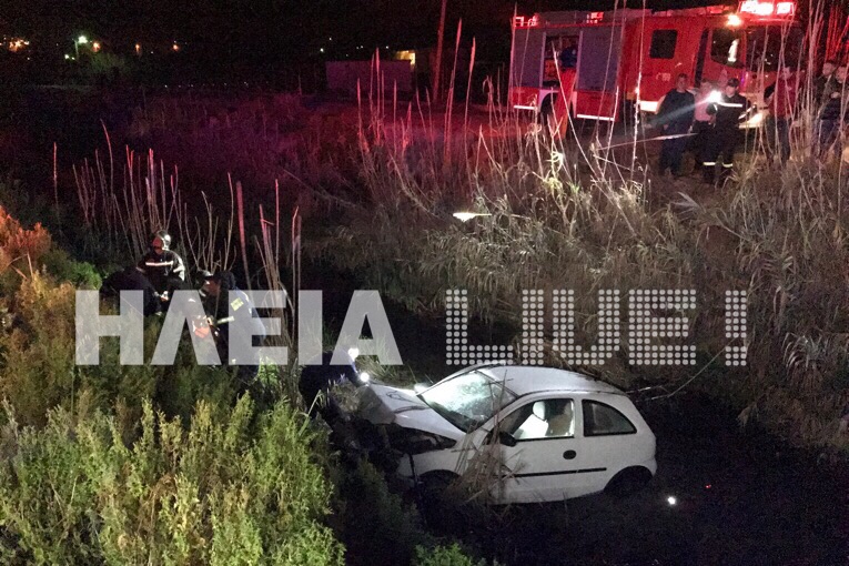 Τα...έτσουξε και βρέθηκε με το αυτοκίνητο σε αποστραγγιστικό κανάλι !