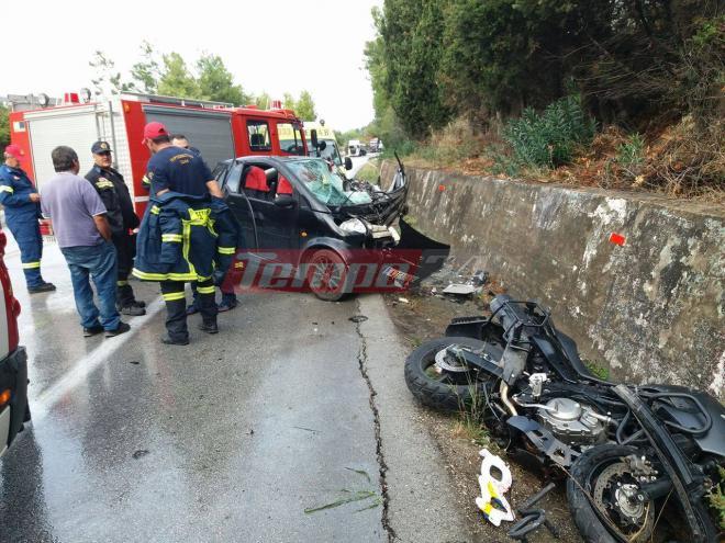 Πατρών - Πύργου: Θανατηφόρο τροχαίο στο ύψος των Βραχνείκων - 'Εσβησε 57χρονος από την παραλία Πατρών μετά από σφοδρή σύγκρουση μηχανής και αυτοκινήτου- Τραυματίας ο 48χρονος- ΦΩΤΟΓΡΑΦΙΕΣ και ΒΙΝΤΕΟ