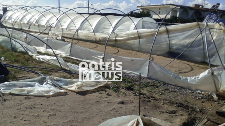 Ηλεία: Ζημιές σε θερμοκήπια από τους θυελλώδεις ανέμους