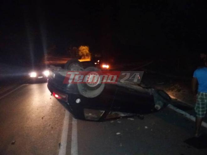 Πατρών - Πύργου: Ανατροπή Ι.Χ στην Παλαιά Εθνική Οδό - Το τρίτο τροχαίο σε μια εβδομάδα - ΦΩΤΟ - ΒΙΝΤΕΟ