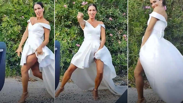 Θέμα στη Daily mail ο χορός kiki challenge της Στικούδη με νυφικό - ΒΙΝΤΕΟ