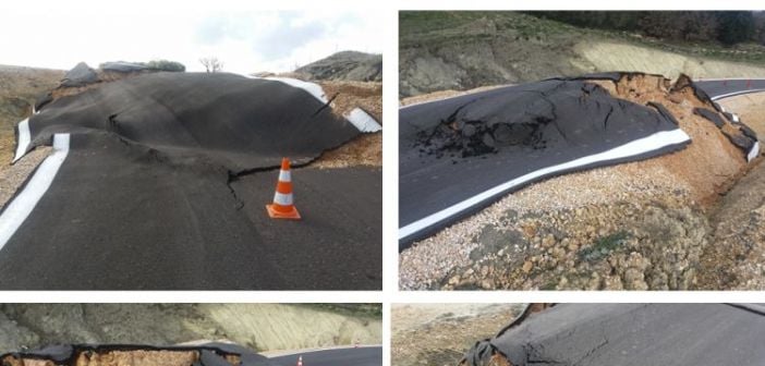 «Άνοιξε η γη»: Στα δύο κόπηκε ο δρόμος Παλιάμπελα – Μοναστηράκι