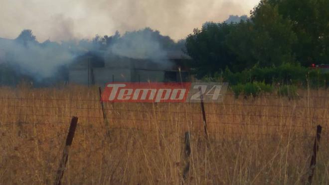 Ενας τραυματίας από τη φωτιά σε αποθήκη στη Δυτική Αχαΐα (ΦΩΤΟ-ΒΙΝΤΕΟ)