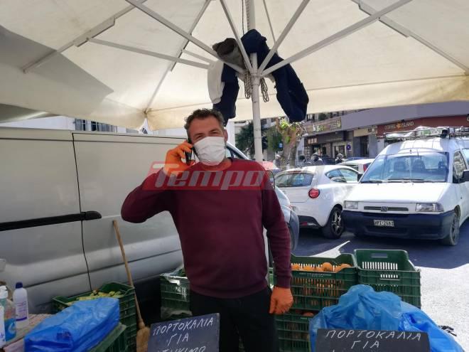 Κορονοϊός - Πάτρα: Με γάντια και μάσκες στη λαϊκή αγορά παραγωγοί και καταναλωτές! Λίγος κόσμος ψωνίζει - Τί γίνεται στα σούπερ μάρκετ - ΦΩΤΟ