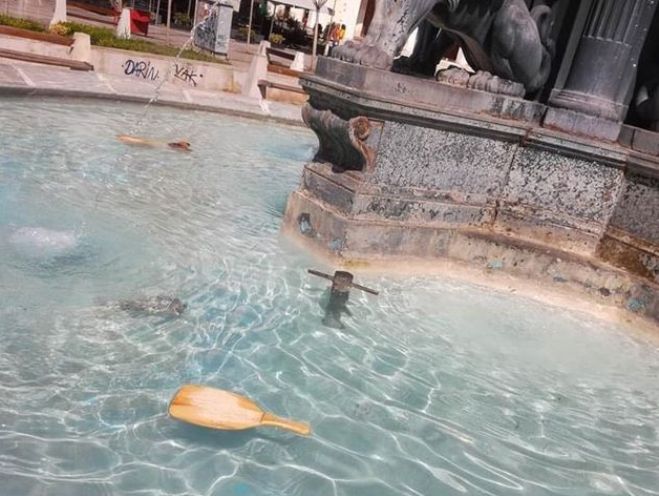 Πλατεία Γεωργίου: Είδη θαλάσσης στο συντριβάνι - ΦΩΤΟ