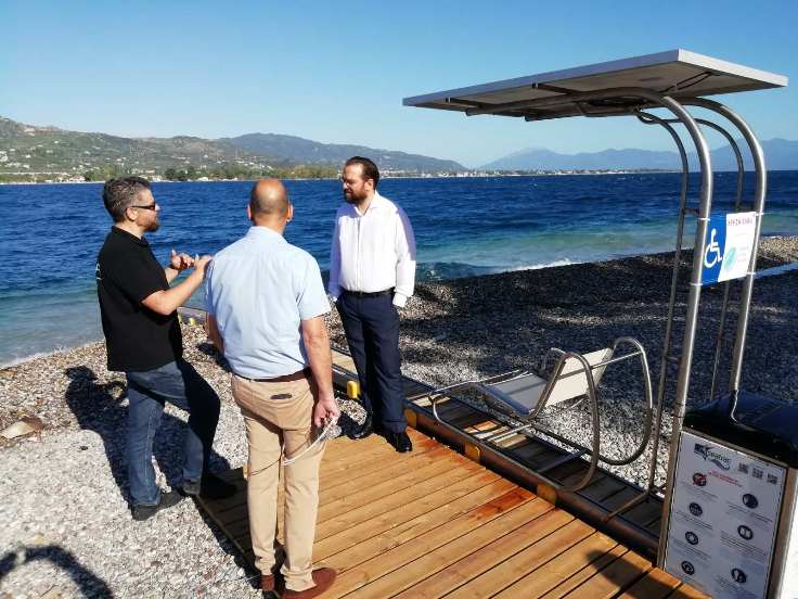 Αχαΐα: Εγκαταστάθηκε στην Άκολη το συστήματος αυτόνομης πρόσβασης ΑμεΑ στη θάλασσα