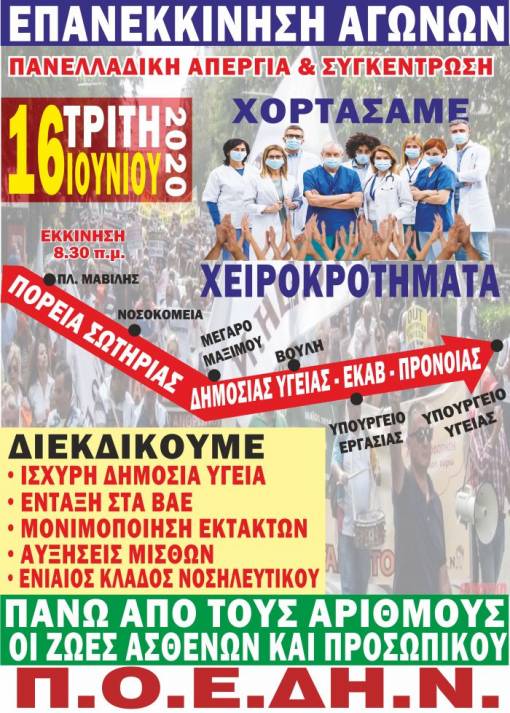 Το Σωματείο Ιπποκράτης συμμετέχει στην 24ωρη ΑΠΕΡΓΙΑ της ΠΟΕΔΗΝ