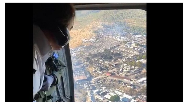 Μόρια: Εναέρια αυτοψία Σχοινά στο καμένο ΚΥΤ - ΒΙΝΤΕΟ