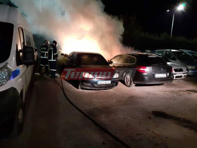 Πάτρα: Καταδρομική επίθεση τα ξημερώματα στο πάρκινγκ της Αστυνομίας - Πέταξαν 20 μολότοφ- ΦΩΤΟ
