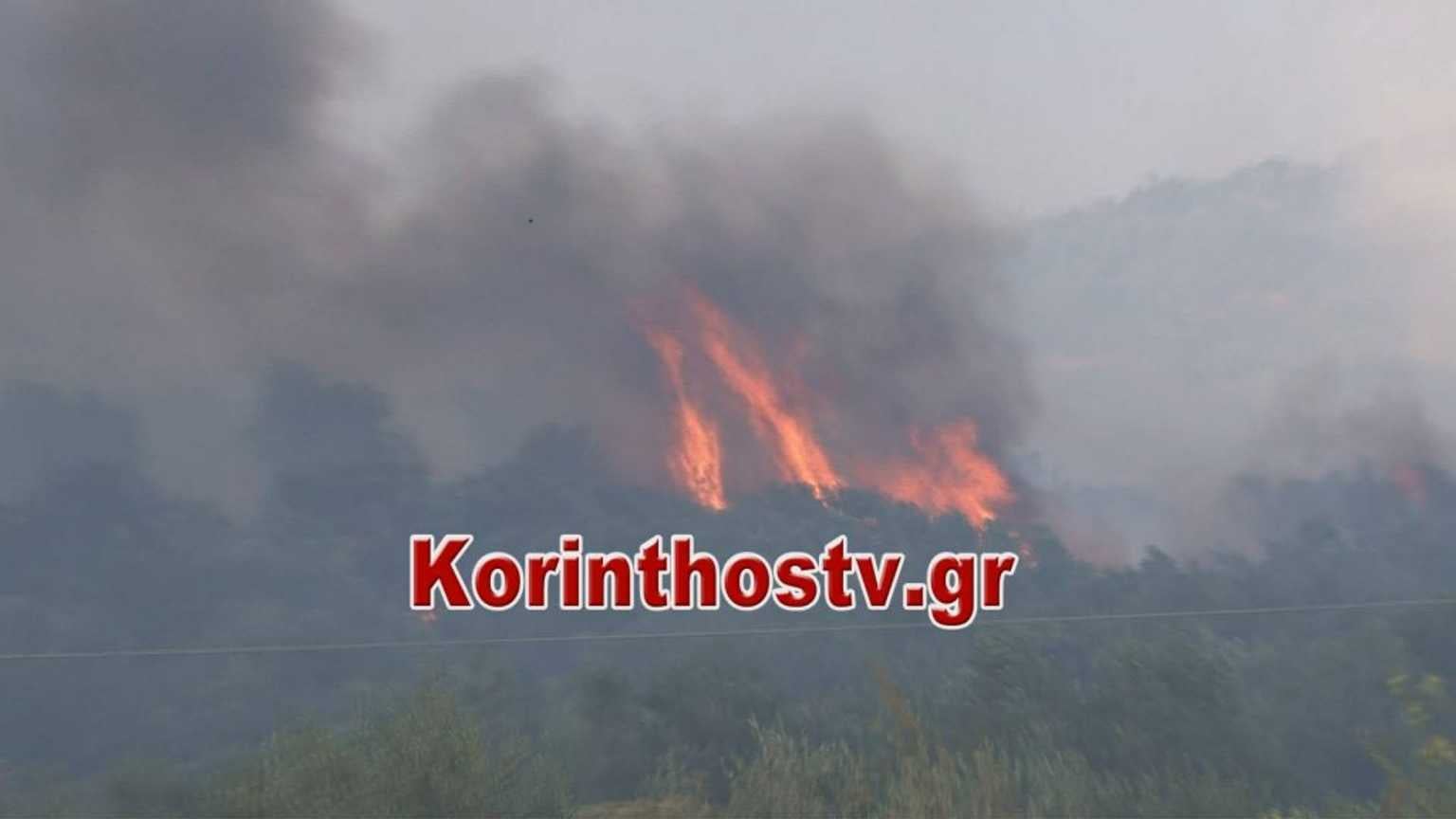 Φωτιά στα Εξαμίλια Κορινθίας