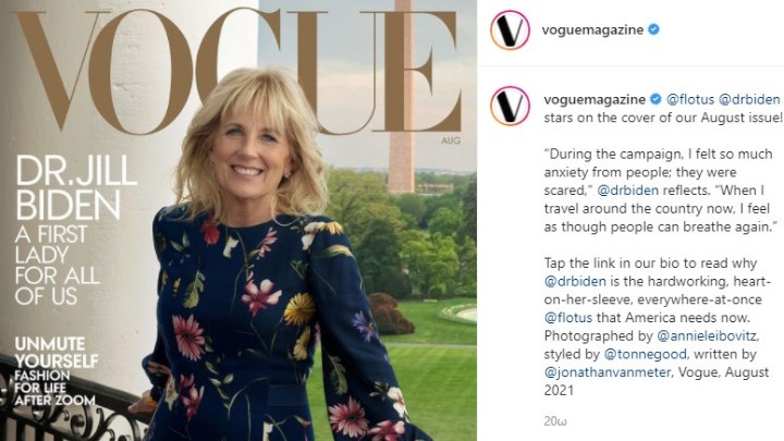 Η Τζιλ Μπάιντεν στο εξώφυλλο της Vogue