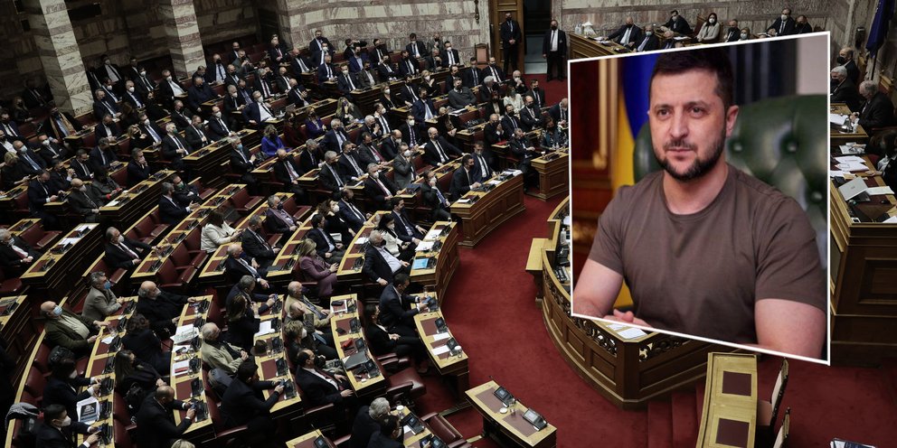 Σήμερα στις 12μ. η ομιλία Ζελένσκι στη Βουλή - Ποια κόμματα θα παρευρεθούν