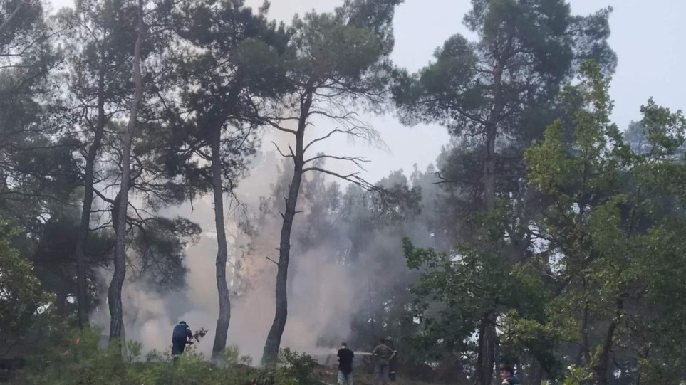 Φωτιά στη Δαδιά: Δεν μπορούν να επιχειρήσουν τα εναέρια λόγω καιρού