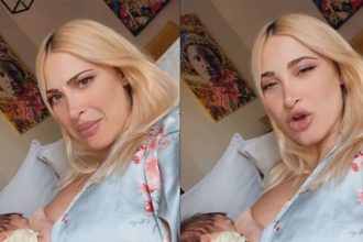 H Ιωάννα Τούνη θηλάζει τον νεογέννητο γιο της on camera