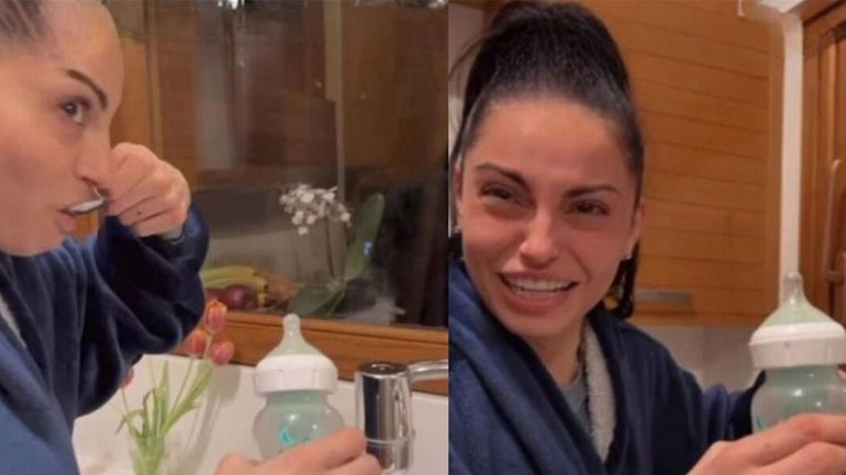 H Δήμητρα Αλεξανδράκη δοκίμασε να πιει από το μητρικό γάλα της Ιωάννας Τούνη