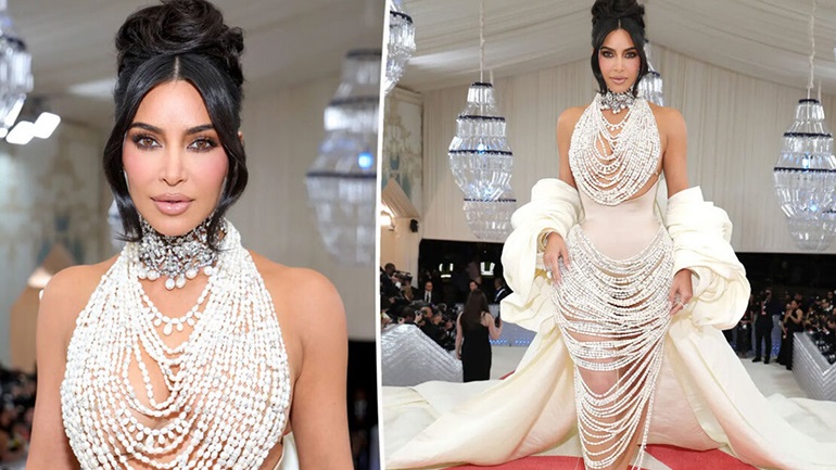 Kim Kardashian: Η εμφάνιση στο Met Gala 2023 με φόρεμα που συμπεριλάμβανε 50.000 μαργαριτάρια