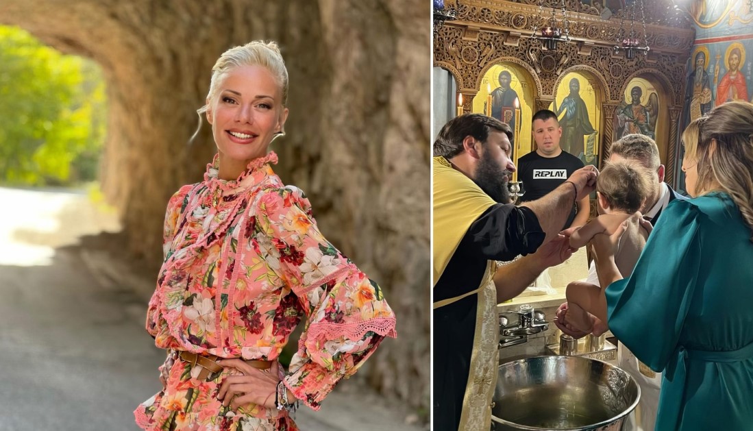 Στην Παναγία Προυσιώτισσα η Ζέτα Μακρυπούλια για τη βάπτιση του ανιψιού της