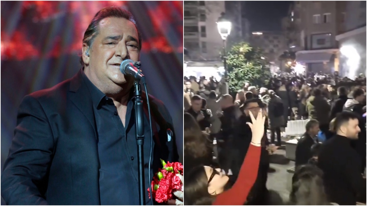Βασίλης Καρράς: «Απ' τον Βορρά μέχρι τον Νότο» τραγούδησε με μια φωνή πλήθος κόσμου που βγήκε στο δρόμο στη Θεσσαλονίκη (ΒΙΝΤΕΟ)