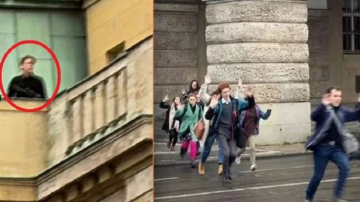 Μακελειό στην Πράγα: Νέο βίντεο με τον 24χρονο σε κατάσταση αμόκ - Ρίχνει «τυφλούς» πυροβολισμούς και ουρλιάζει