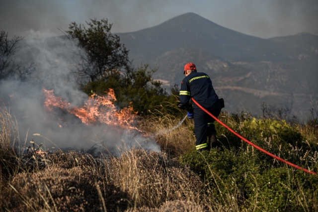 Πυρκαγιά σε αγροτοδασική έκταση στην Αγία Τριάδα Βοιωτίας - Σηκώθηκαν και εναέρια μέσα