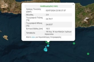 Κρήτη: Κι άλλος σεισμός τα ξημερώματα, μετά τη διπλή δόνηση