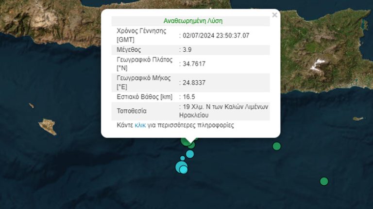 Κρήτη: Κι άλλος σεισμός τα ξημερώματα, μετά τη διπλή δόνηση