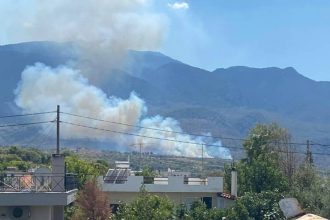 Σε ύφεση η μεγάλη φωτιά στα Μέγαρα – Πληροφορίες ότι κάηκαν σπίτια στο Νέο Μάζι