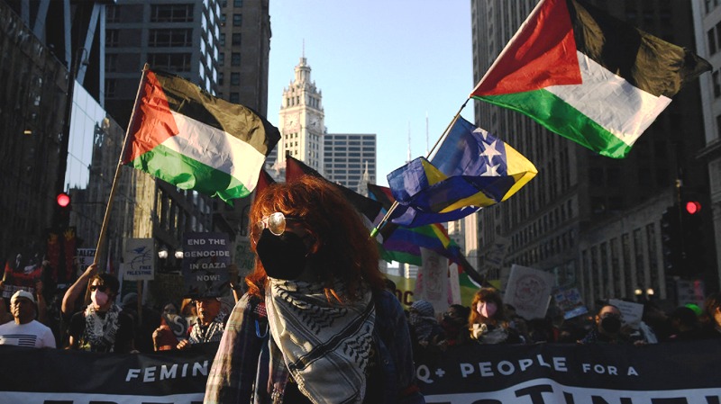 Συγκεντρώσεις υπέρ των Παλαιστινίων ενόψει του Συνεδρίου των Δημοκρατικών