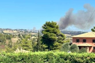 Πυρκαγιά στον Βαρνάβα – Καίει κοντά σε σπίτια, μήνυμα από το 112 για απομάκρυνση των κατοίκων