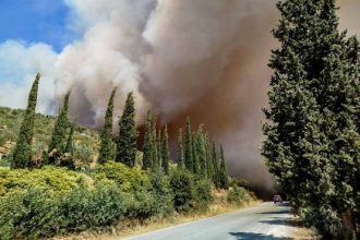 Τούμπαρε σε χαράδρα πυροσβεστικό όχημα που έσπευσε για τη φωτιά στην Εύβοια - Τραυματίστηκε ο οδηγός