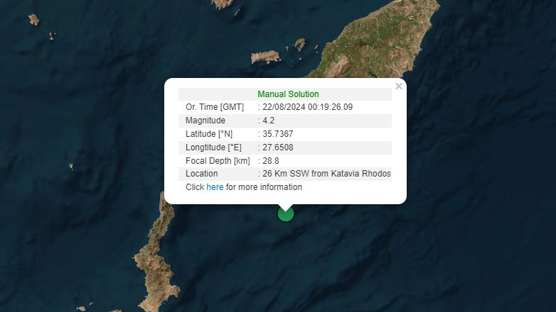 Σεισμός τα ξημερώματα στην Ρόδο