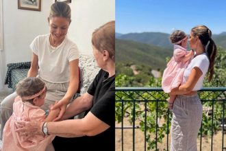 Μαρία Μενούνος: Στον Άκοβο Αρκαδίας μαζί με την κόρη της