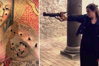 ΣΟΚ: Μουσουλμάνα πολιτικός πυροβόλησε εικόνα της Παναγίας και του Χριστού - Διαγράφεται από τους Πρασίνους, απολύθηκε από τη δουλειά της (ΒΙΝΤΕΟ)