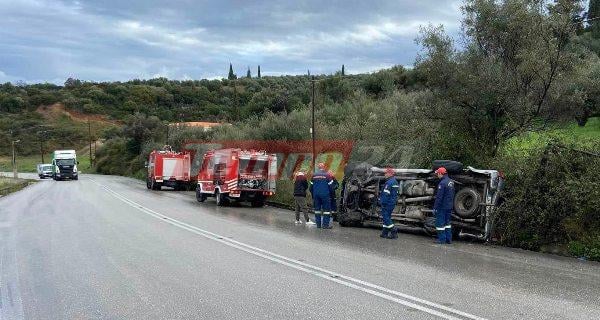 Πάτρα: Το αυτοκίνητο έκανε "τούμπα" - Τροχαίο κοντά στη ΒΙΠΕ (ΦΩΤΟ)