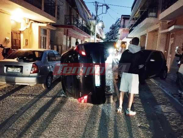 Πάτρα: Σοκαριστικό τροχαίο - ΙΧ ντεραπάρισε στην Αγυιά ΦΩΤΟ