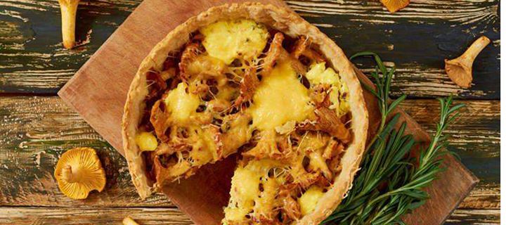 Τάρτα με μανιτάρια και κίτρινα τυριά