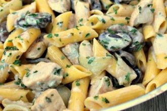 Ζυμαρικά με μανιτάρια και γκοργκοντζόλα
