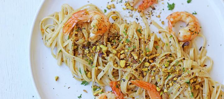 Λιγκουίνι με γαρίδες