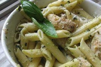 Πέννες με σάλτσα πέστο και κοτόπουλο